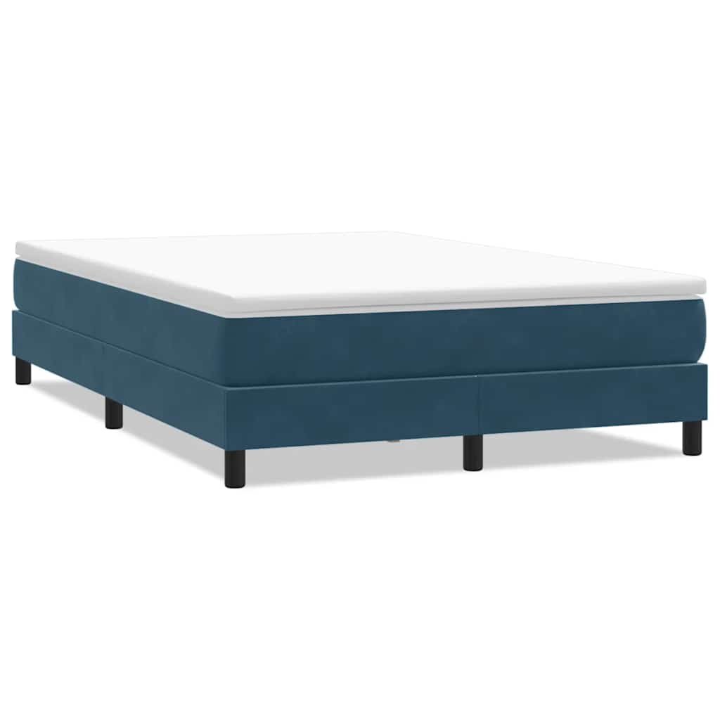 vidaXL Box Spring κρεβάτι χωρίς στρώμα σκούρο μπλε 160x220cm Βελούδινο