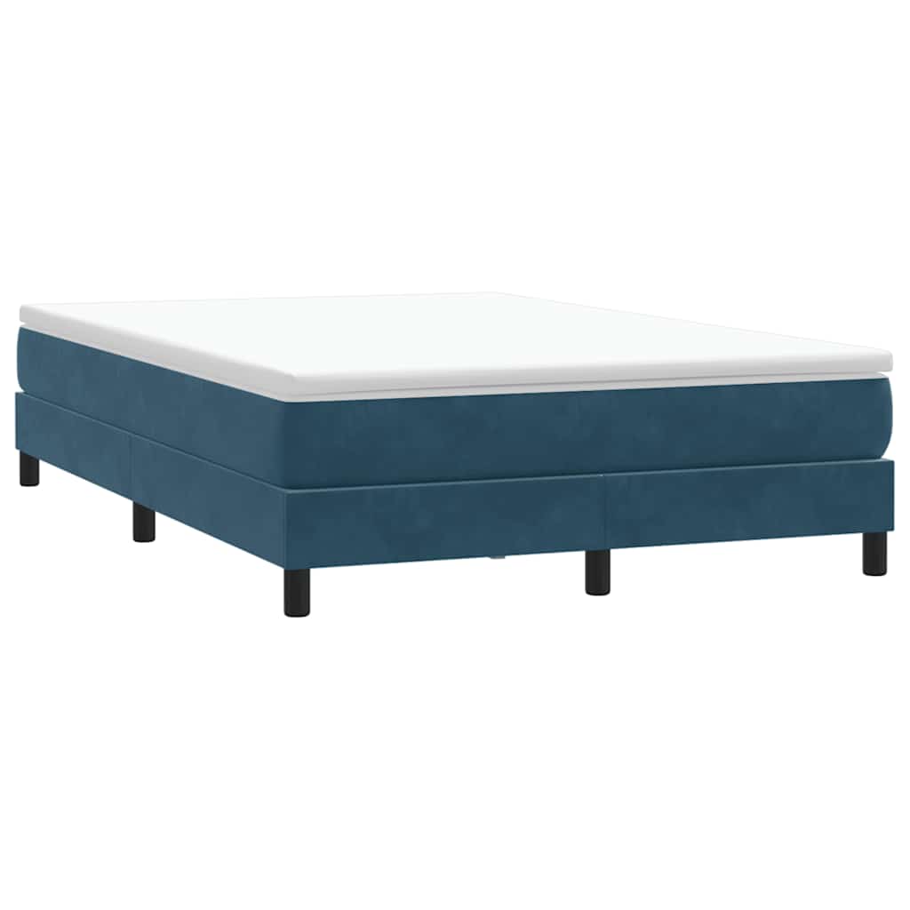 vidaXL Box Spring κρεβάτι χωρίς στρώμα σκούρο μπλε 160x220cm Βελούδινο