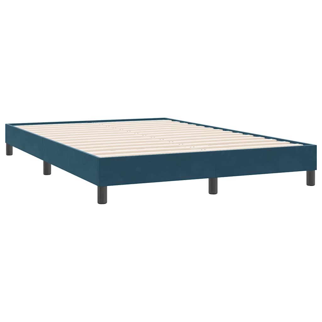vidaXL Box Spring κρεβάτι χωρίς στρώμα σκούρο μπλε 160x220cm Βελούδινο