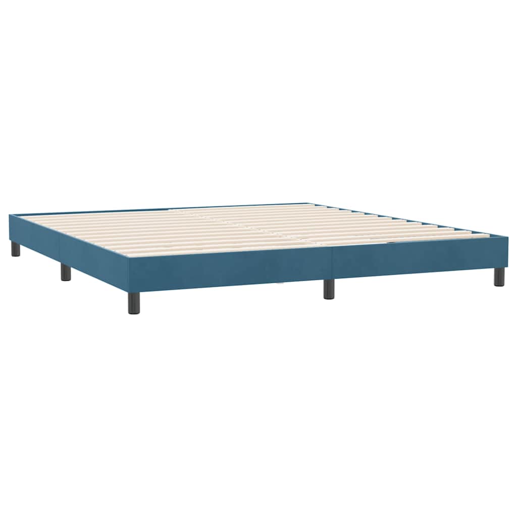 vidaXL Box Spring Κρεβάτι χωρίς στρώμα Σκούρο μπλε 180x220cm Βελούδινο