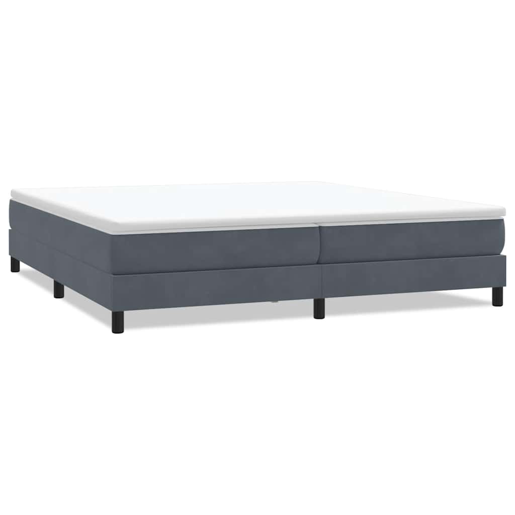 vidaXL Box Spring Κρεβάτι χωρίς στρώμα Σκούρο γκρι 200x220cm Βελούδινο