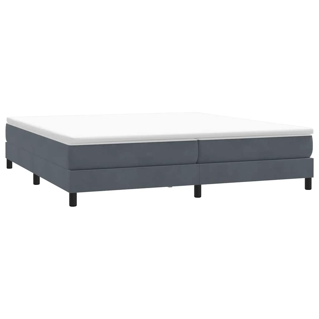 vidaXL Box Spring Κρεβάτι χωρίς στρώμα Σκούρο γκρι 200x220cm Βελούδινο