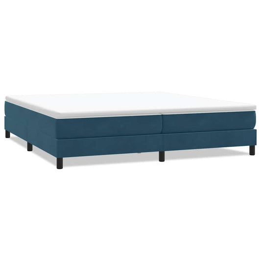 vidaXL Box Spring Κρεβάτι χωρίς στρώμα Σκούρο μπλε 200x220cm Βελούδινο