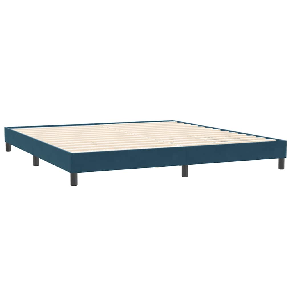 vidaXL Box Spring Κρεβάτι χωρίς στρώμα Σκούρο μπλε 200x220cm Βελούδινο