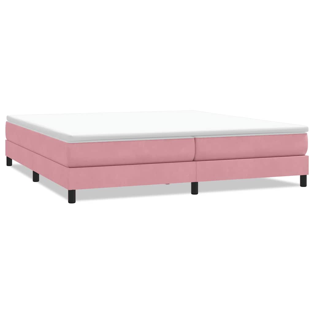 vidaXL Box Spring Κρεβάτι χωρίς στρώμα Ροζ 200x220 cm Βελούδινο