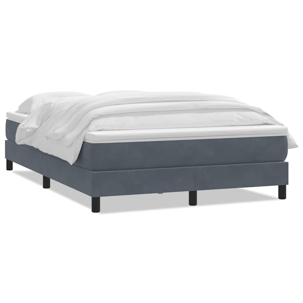 vidaXL Κρεβάτι Boxspring με Στρώμα Σκούρο Γκρι 160x210 εκ. Βελούδινο