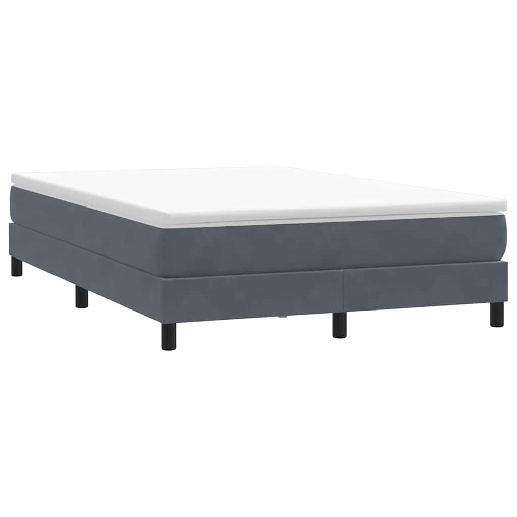 vidaXL Κρεβάτι Boxspring με Στρώμα Σκούρο Γκρι 160x210 εκ. Βελούδινο