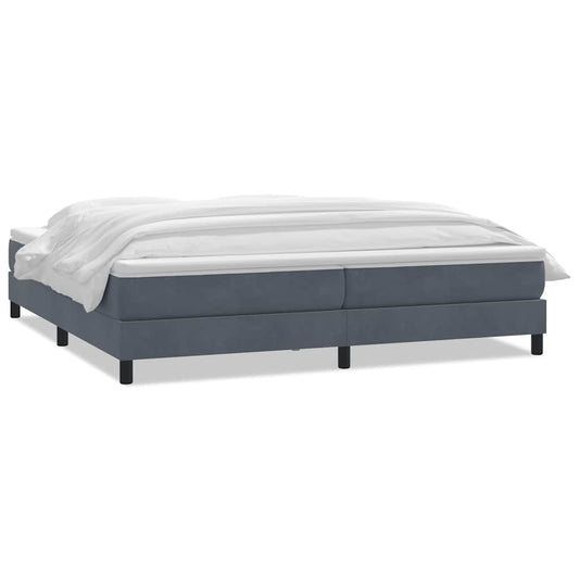 vidaXL Κρεβάτι Boxspring με Στρώμα Σκούρο Γκρι 180x210 εκ. Βελούδινο
