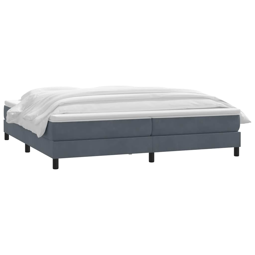 vidaXL Κρεβάτι Boxspring με Στρώμα Σκούρο Γκρι 180x210 εκ. Βελούδινο