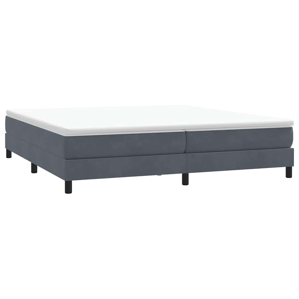 vidaXL Κρεβάτι Boxspring με Στρώμα Σκούρο Γκρι 180x210 εκ. Βελούδινο