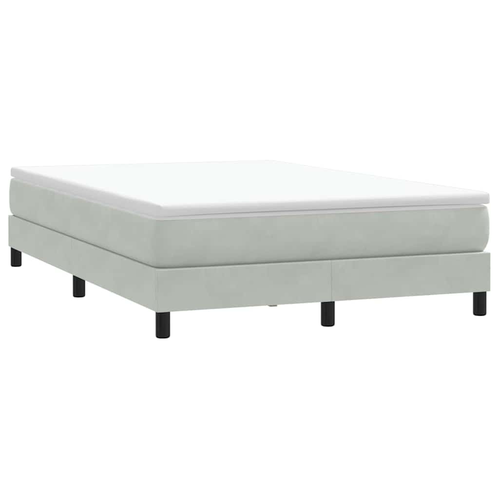 vidaXL Κρεβάτι Boxspring με Στρώμα Ανοιχτό Γκρι 160x220 εκ. Βελούδινο