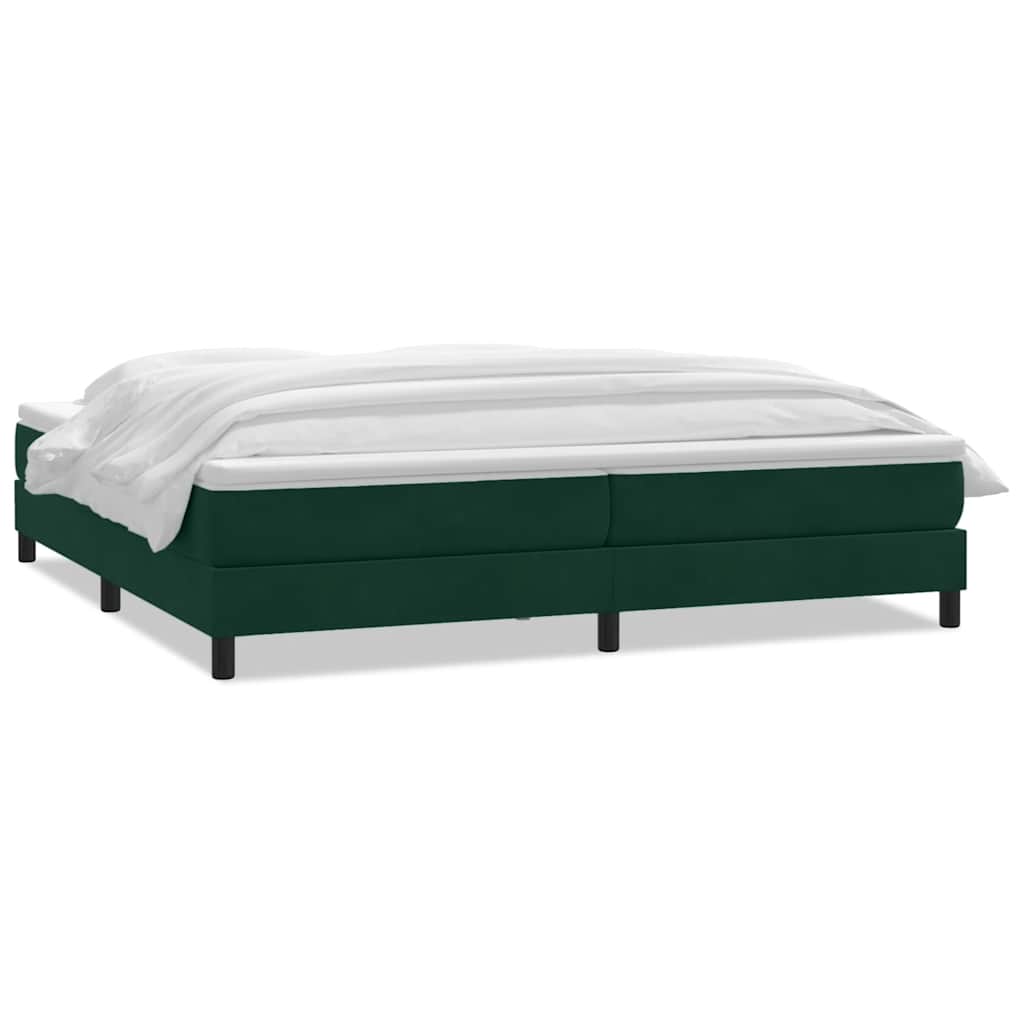 vidaXL Box Spring κρεβάτι με στρώμα σκούρο πράσινο 180x220cm Βελούδινο