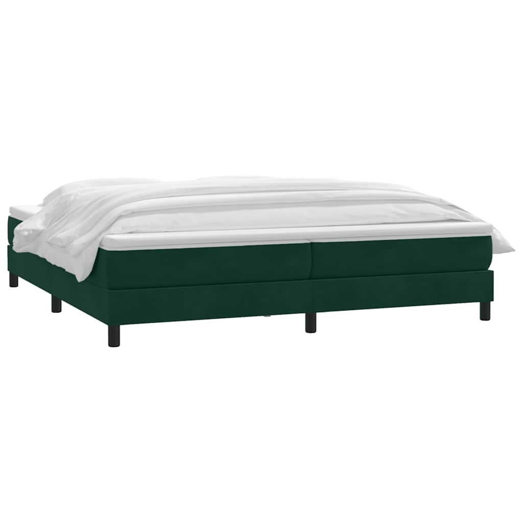 vidaXL Box Spring κρεβάτι με στρώμα σκούρο πράσινο 180x220cm Βελούδινο