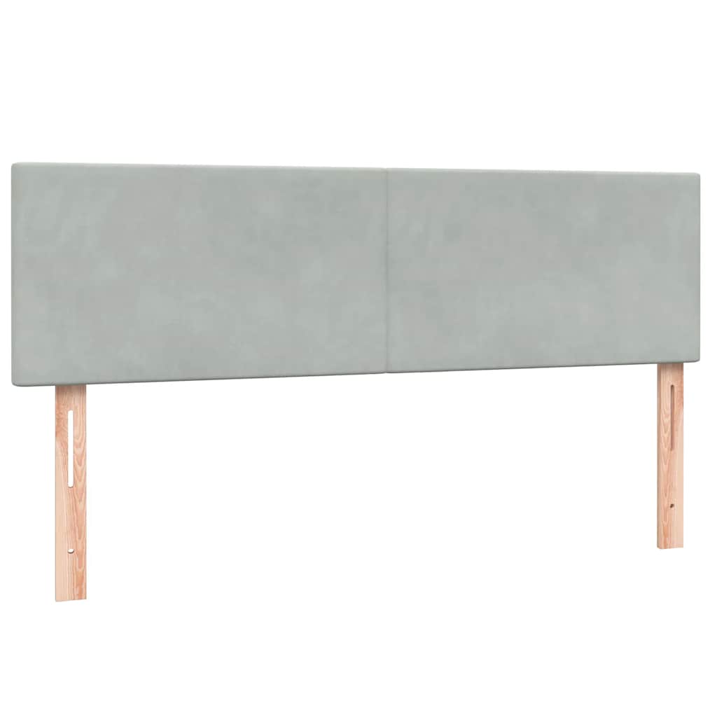 vidaXL Κρεβάτι Boxspring με Στρώμα Ανοιχτό Γκρι 160x210 εκ. Βελούδινο