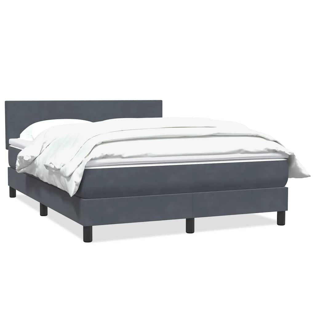 vidaXL Κρεβάτι Boxspring με Στρώμα Σκούρο Γκρι 160x210 εκ. Βελούδινο