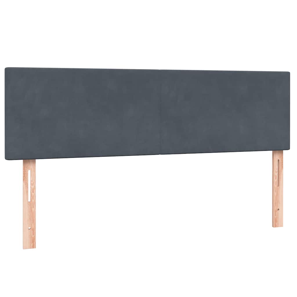 vidaXL Κρεβάτι Boxspring με Στρώμα Σκούρο Γκρι 160x210 εκ. Βελούδινο