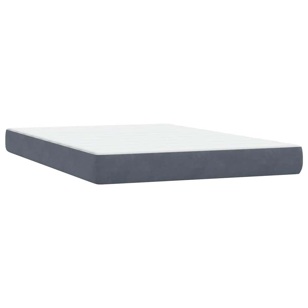 vidaXL Κρεβάτι Boxspring με Στρώμα Σκούρο Γκρι 160x210 εκ. Βελούδινο