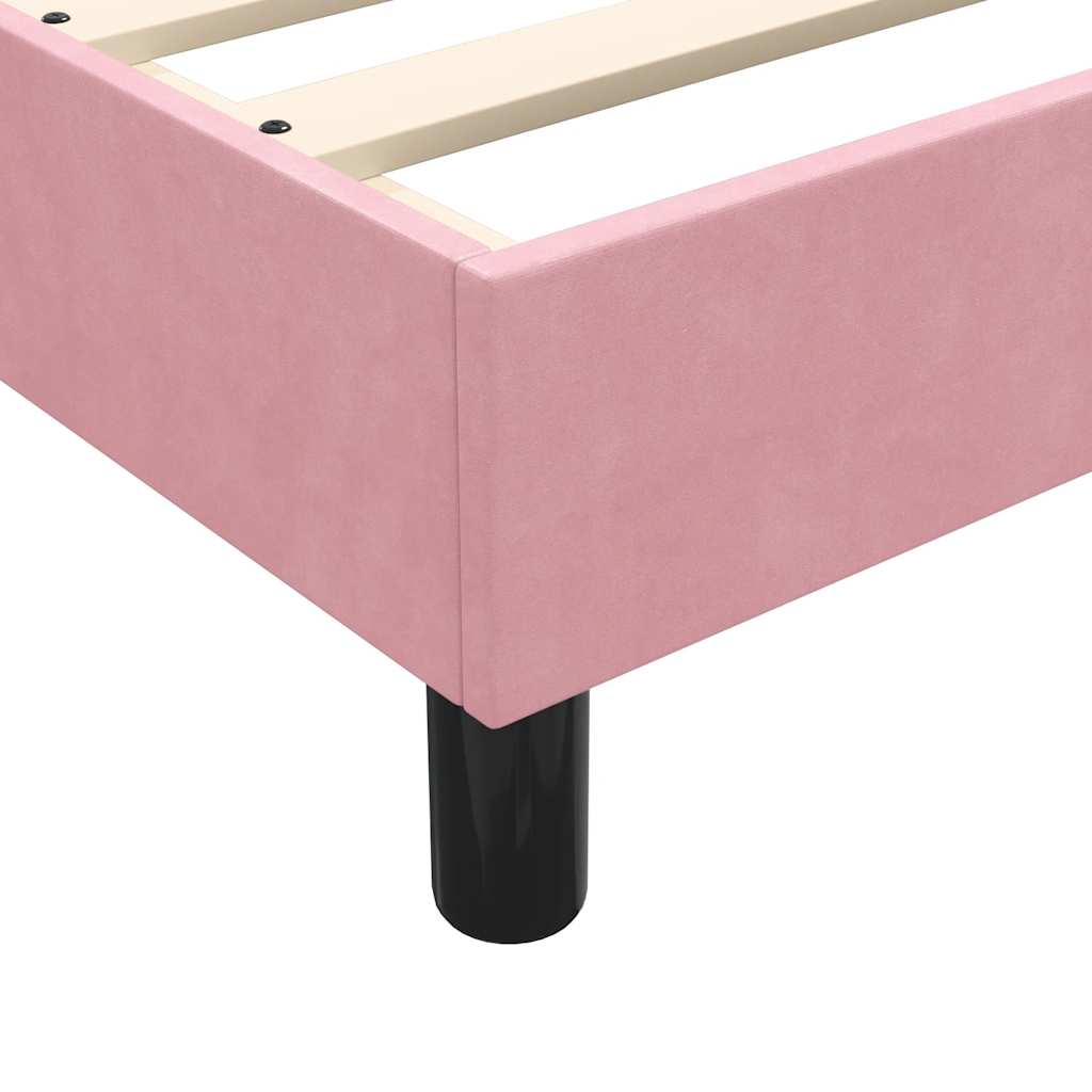 vidaXL Box Spring κρεβάτι με στρώμα ροζ 120x220 cm Βελούδινο