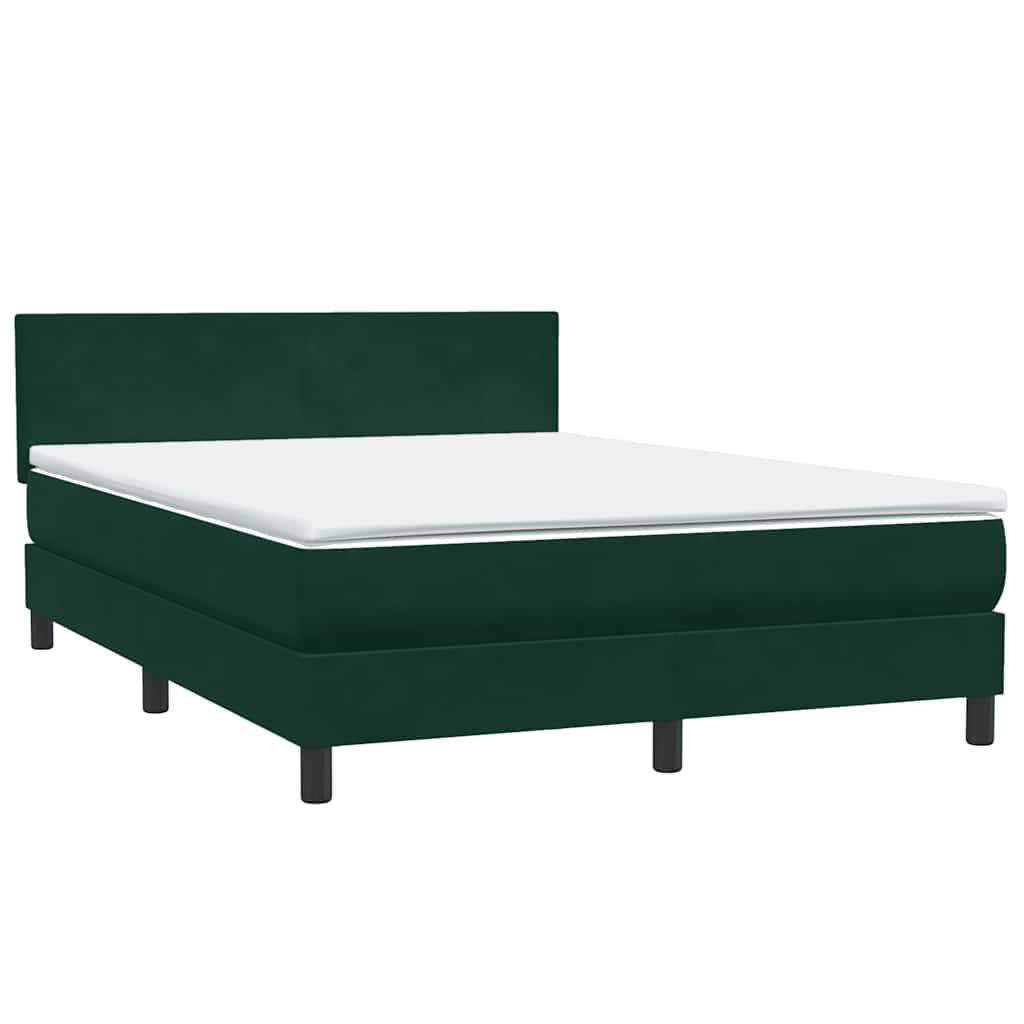 vidaXL Box Spring κρεβάτι με στρώμα σκούρο πράσινο 160x220cm Βελούδινο