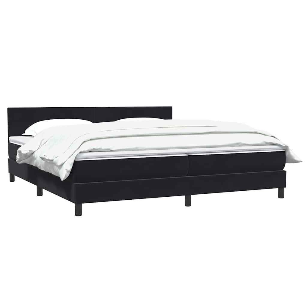 vidaXL Box Spring Κρεβάτι με στρώμα Μαύρο 180x220 cm Βελούδινο