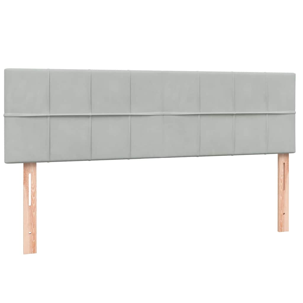 vidaXL Κρεβάτι Boxspring με Στρώμα Ανοιχτό Γκρι 160x210 εκ. Βελούδινο