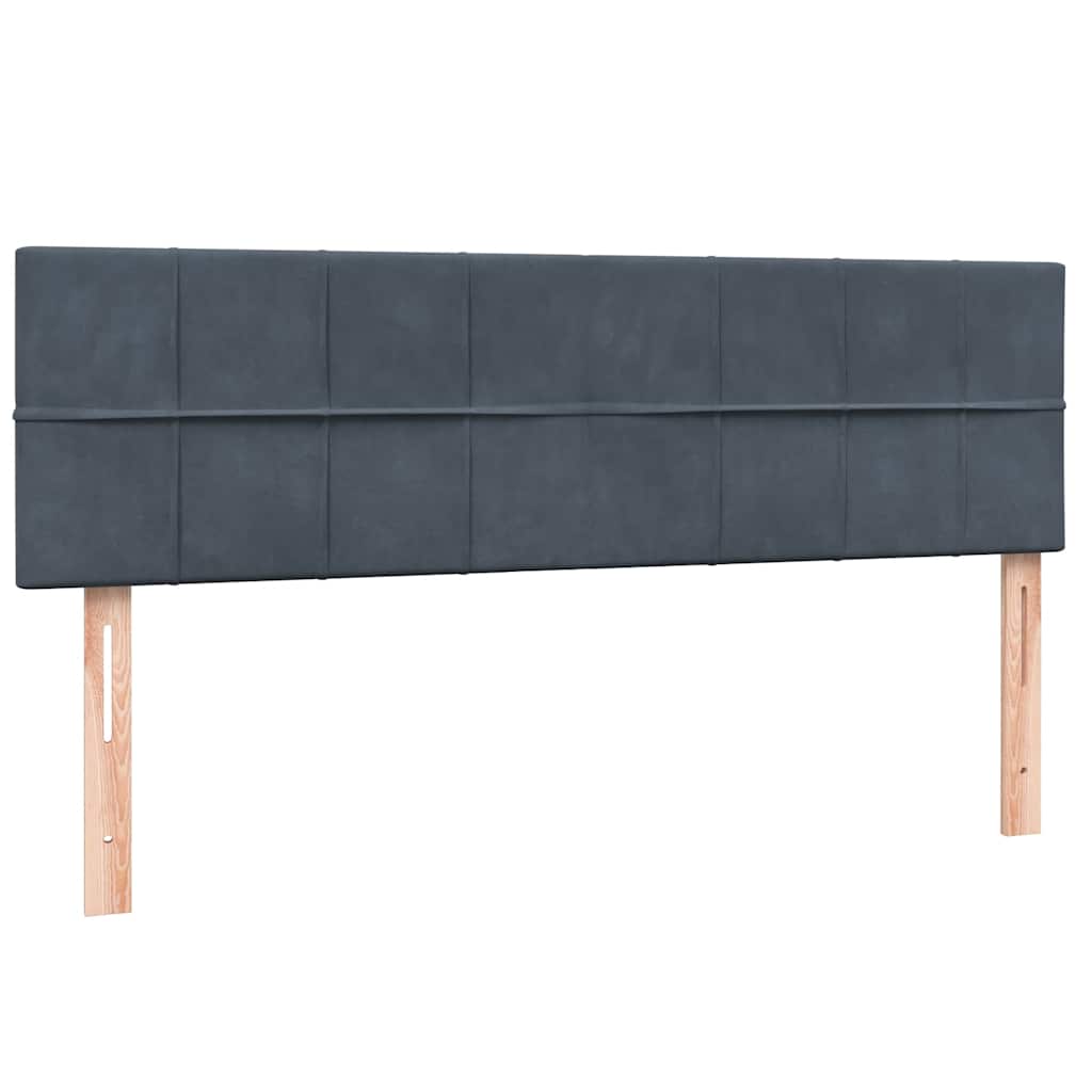 vidaXL Κρεβάτι Boxspring με Στρώμα Σκούρο Γκρι 160x210 εκ. Βελούδινο