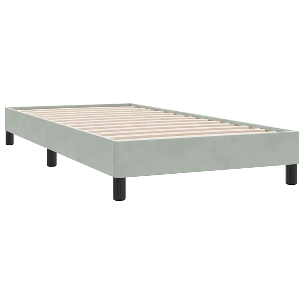vidaXL Κρεβάτι Boxspring με Στρώμα Ανοιχτό Γκρι 80x210 εκ. Βελούδινο