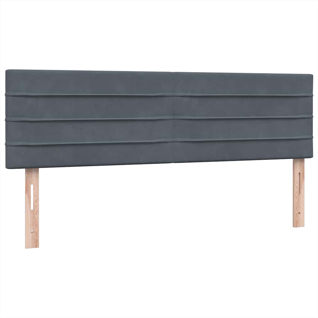 vidaXL Κρεβάτι Boxspring με Στρώμα Σκούρο Γκρι 160x210 εκ. Βελούδινο