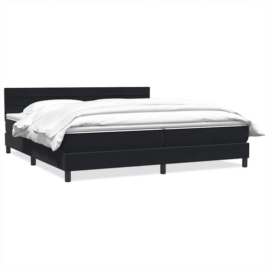 vidaXL Box Spring Κρεβάτι με στρώμα Μαύρο 180x220 cm Βελούδινο