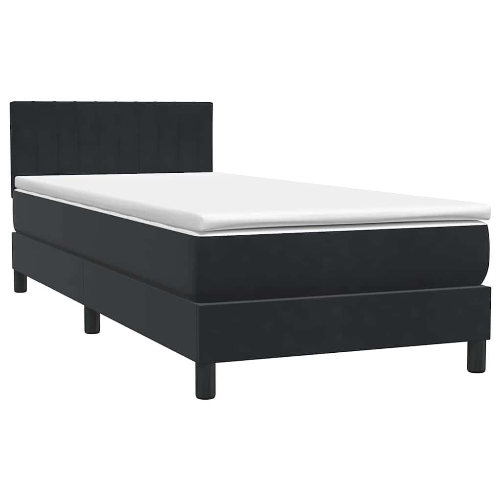 vidaXL Box Spring Κρεβάτι με στρώμα Μαύρο 80x210 εκ. Βελούδινο