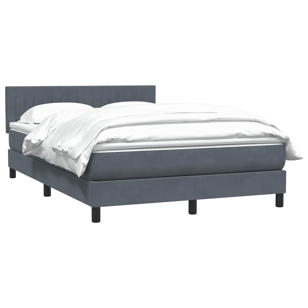 vidaXL Κρεβάτι Boxspring με Στρώμα Σκούρο Γκρι 160x210 εκ. Βελούδινο