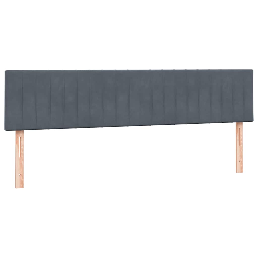 vidaXL Κρεβάτι Boxspring με Στρώμα Σκούρο Γκρι 180x210 εκ. Βελούδινο