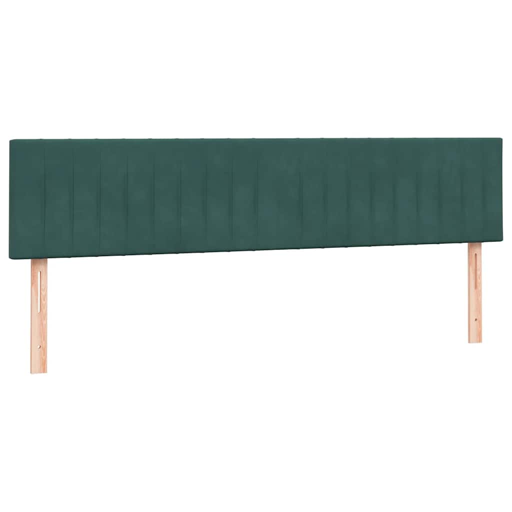 vidaXL Box Spring κρεβάτι με στρώμα σκούρο πράσινο 180x220cm Βελούδινο