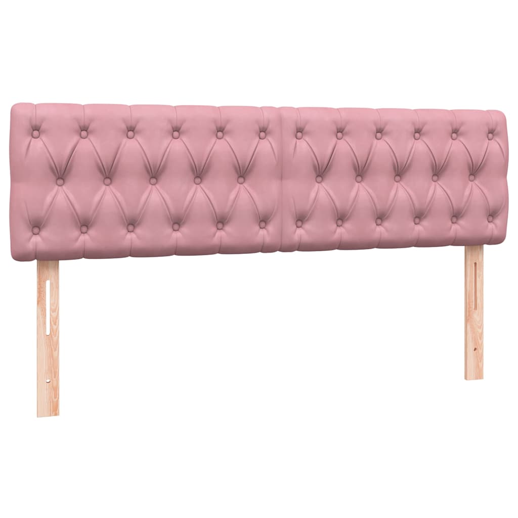 vidaXL Κρεβάτι Boxspring με Στρώμα Ροζ 140x210 εκ. Βελούδινο