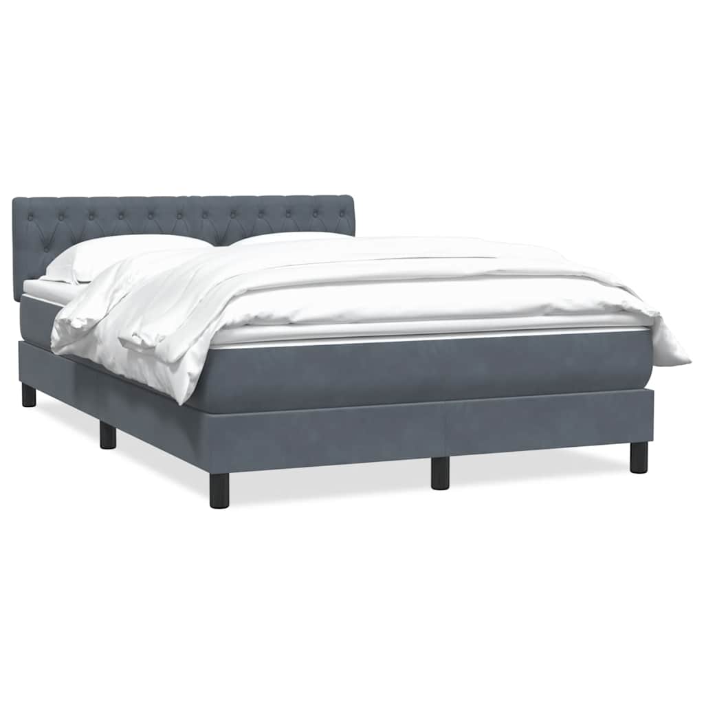vidaXL Κρεβάτι Boxspring με Στρώμα Σκούρο Γκρι 160x210 εκ. Βελούδινο