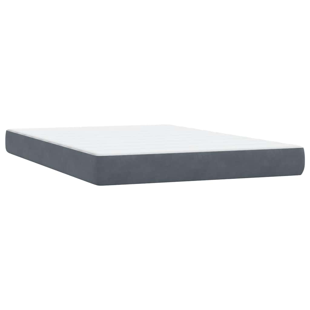 vidaXL Κρεβάτι Boxspring με Στρώμα Σκούρο Γκρι 160x210 εκ. Βελούδινο