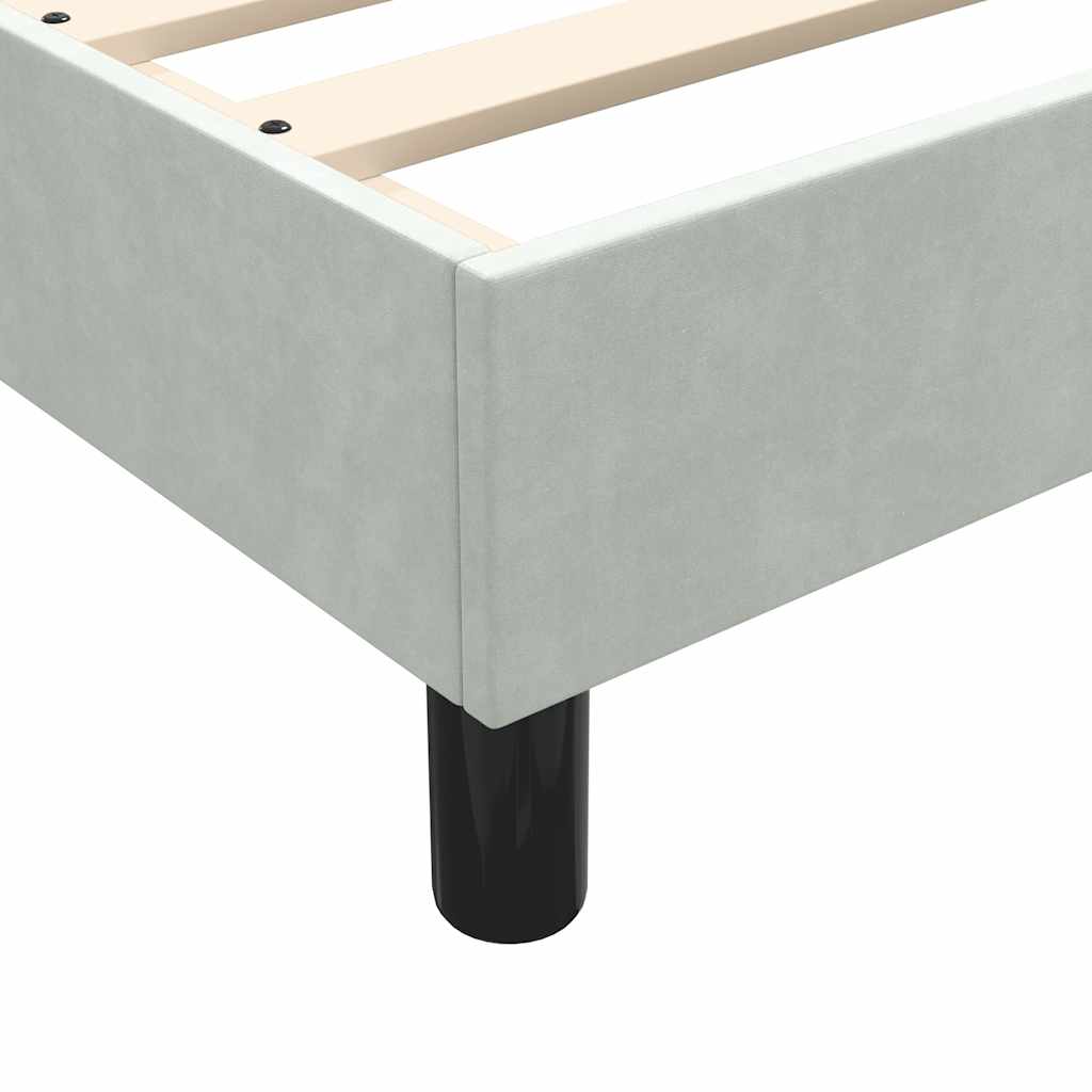 vidaXL Box Spring κρεβάτι με στρώμα ανοιχτό γκρι 90x220 εκ. Βελούδινο