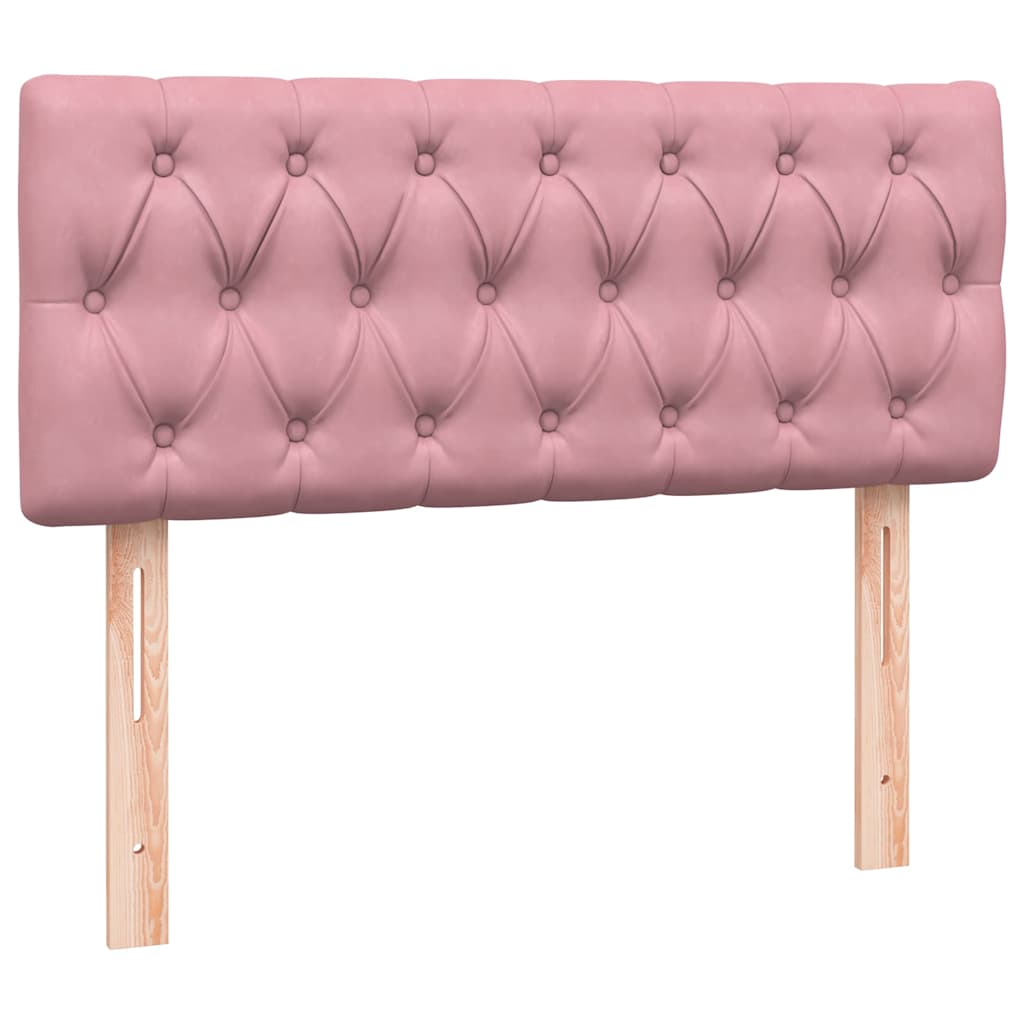 vidaXL Box Spring κρεβάτι με στρώμα ροζ 120x220 cm Βελούδινο