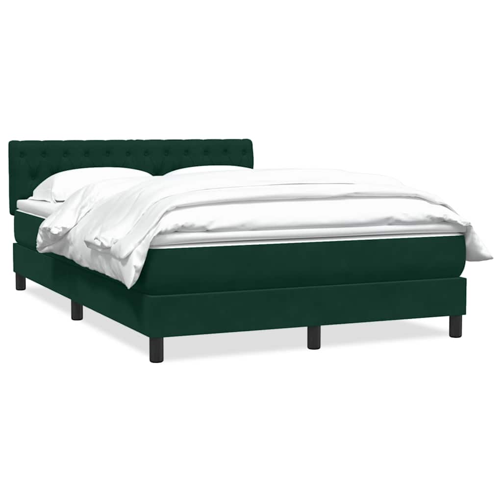 vidaXL Box Spring κρεβάτι με στρώμα σκούρο πράσινο 160x220cm Βελούδινο