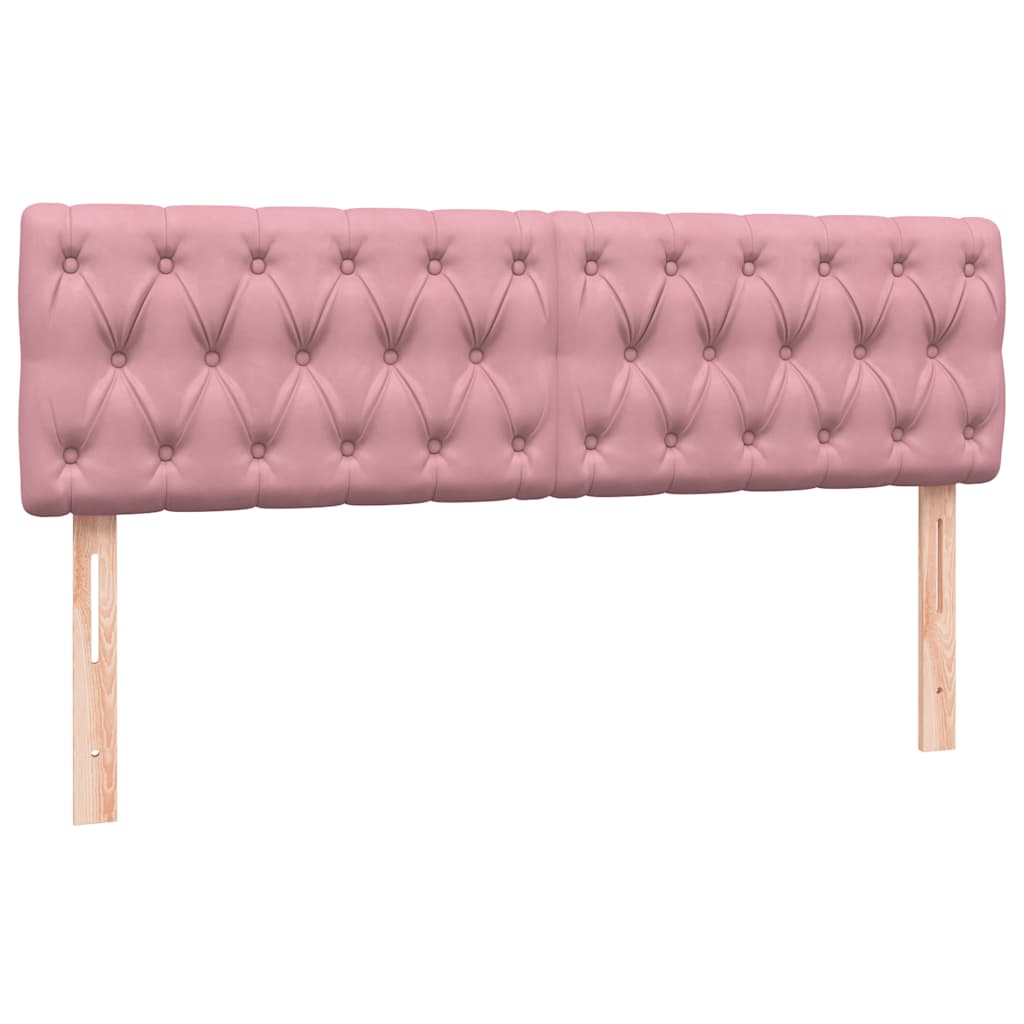 vidaXL Box Spring κρεβάτι με στρώμα ροζ 160x220 cm Βελούδινο