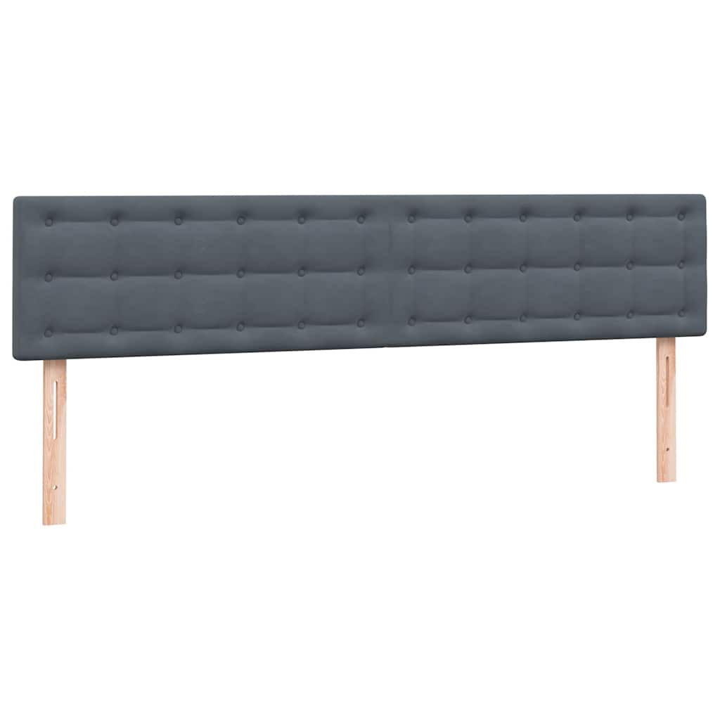 vidaXL Κρεβάτι Boxspring με Στρώμα Σκούρο Γκρι 180x210 εκ. Βελούδινο
