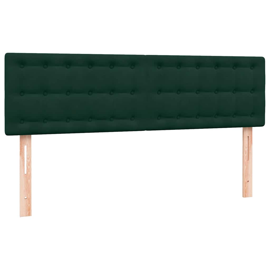 vidaXL Box Spring κρεβάτι με στρώμα σκούρο πράσινο 160x220cm Βελούδινο