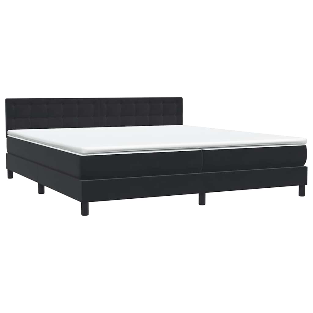 vidaXL Box Spring Κρεβάτι με στρώμα Μαύρο 180x220 cm Βελούδινο