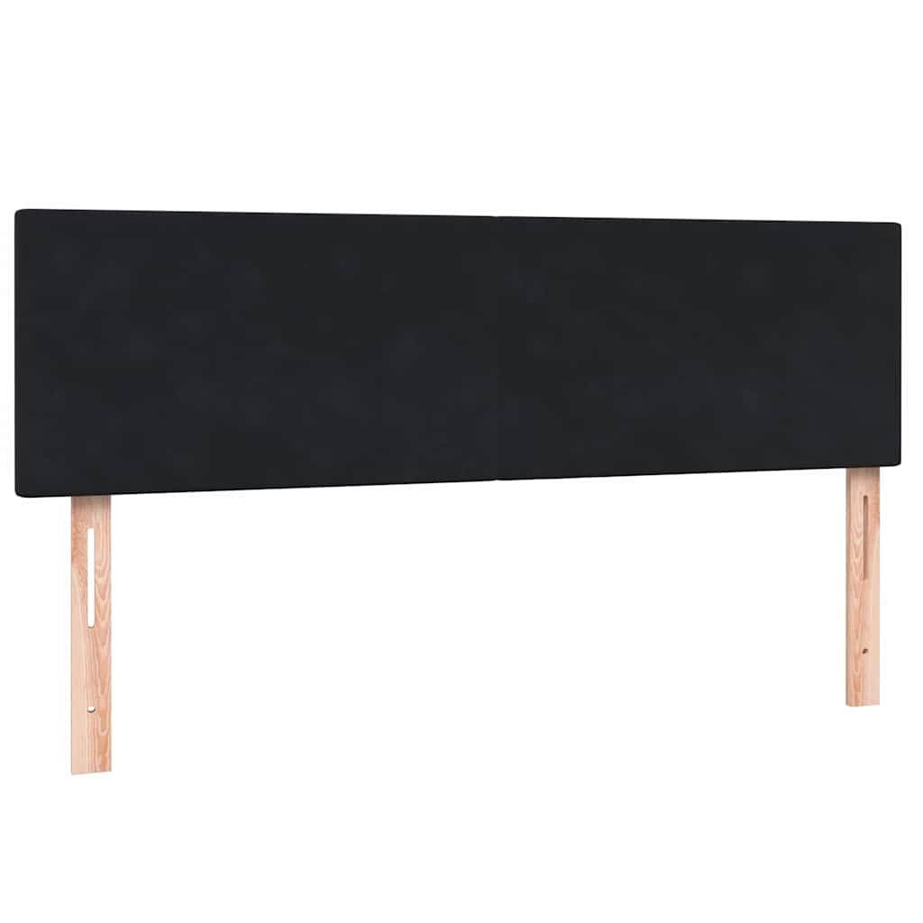 vidaXL Κρεβάτι Boxspring με Στρώμα & LED Μαύρο 160x210 εκ. Βελούδινο