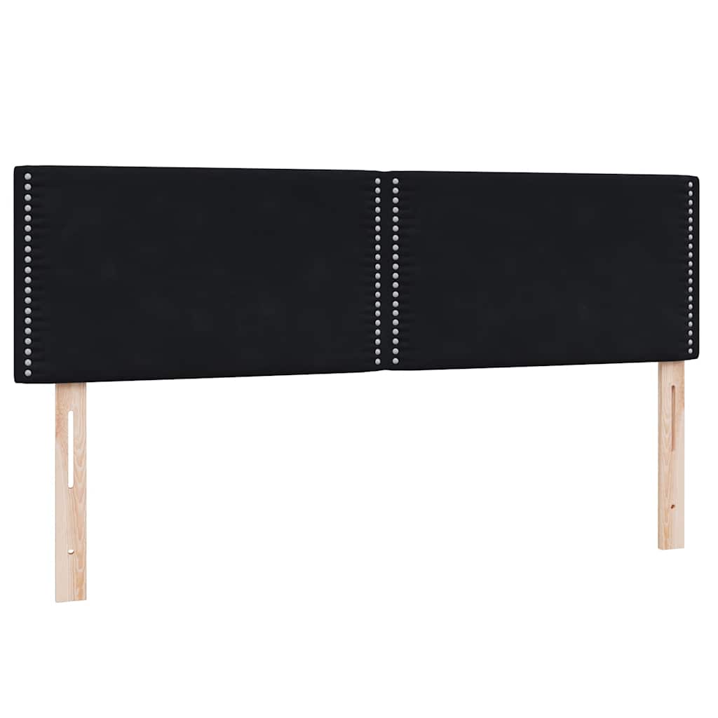 vidaXL Κρεβάτι Boxspring με Στρώμα & LED Μαύρο 160x210 εκ. Βελούδινο