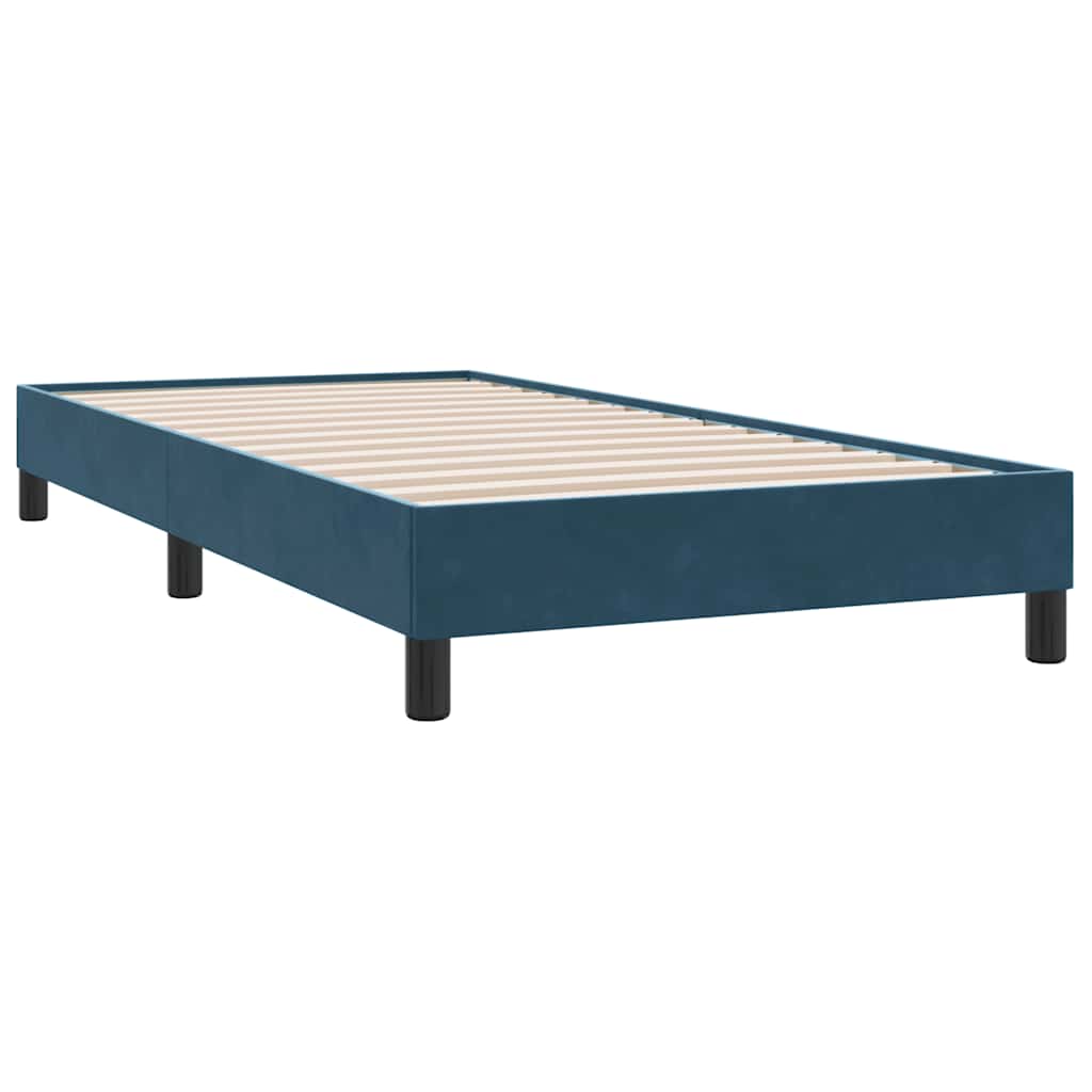 vidaXL Κρεβάτι Boxspring με Στρώμα & LED σκούρο μπλε 80x210 εκ. Βελούδινο