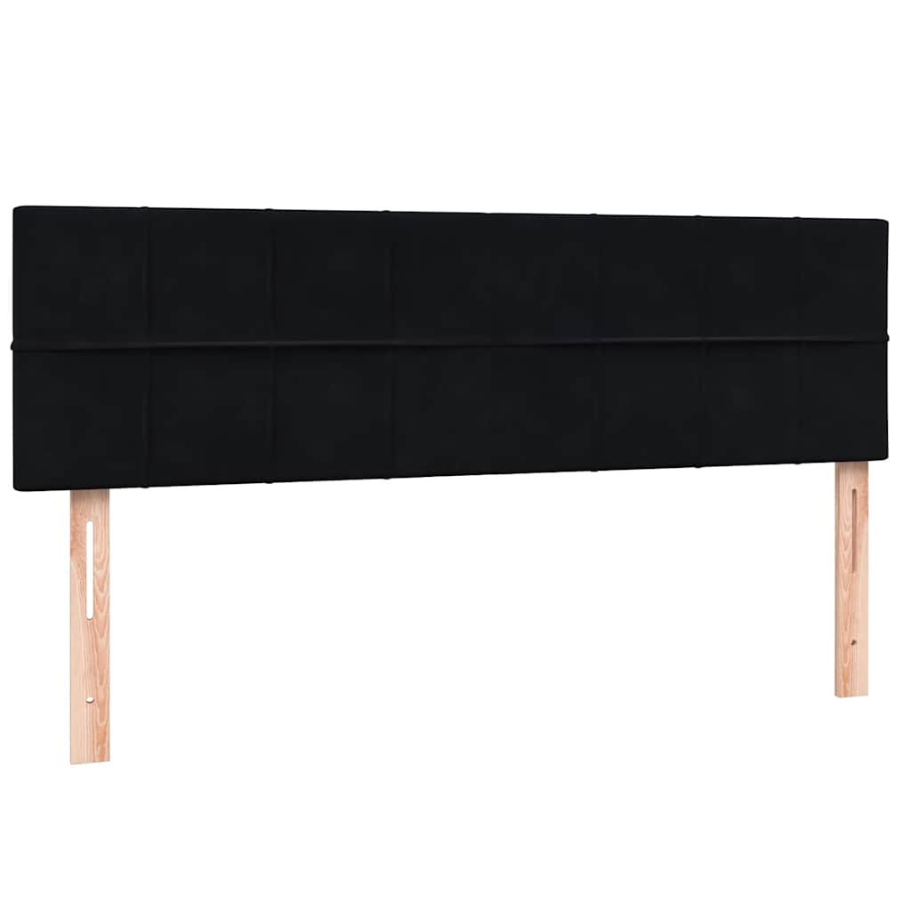vidaXL Κρεβάτι Boxspring με Στρώμα & LED Μαύρο 160x210 εκ. Βελούδινο