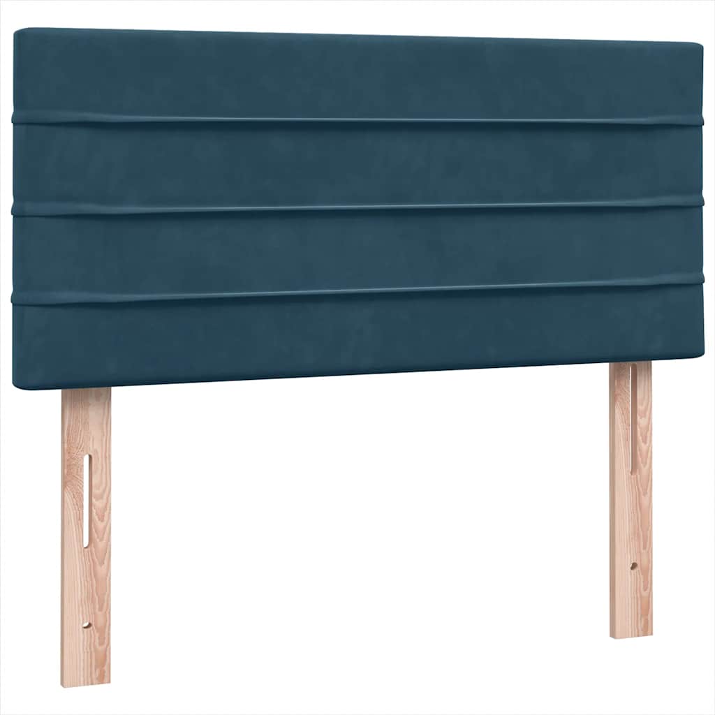 vidaXL Κρεβάτι Boxspring με Στρώμα & LED σκούρο μπλε 80x210 εκ. Βελούδινο