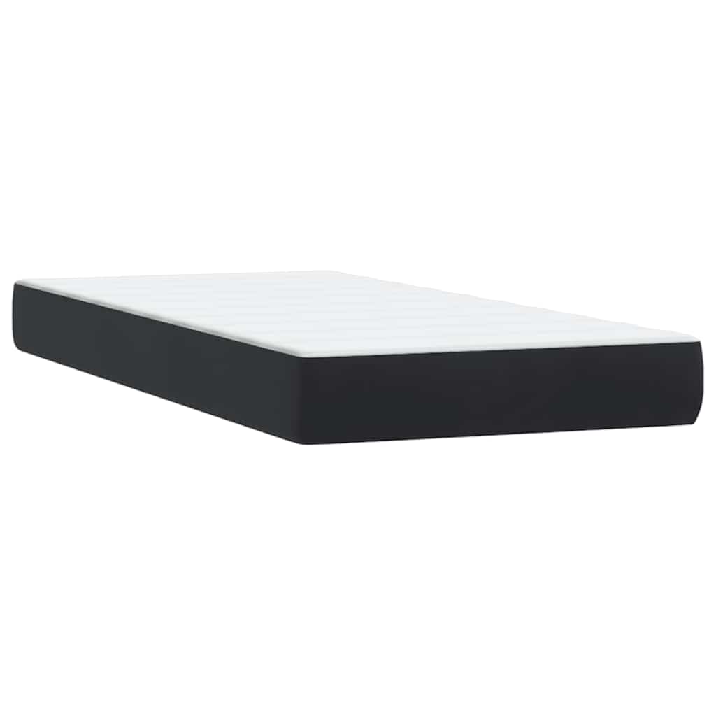 vidaXL Κρεβάτι Boxspring με Στρώμα & LED Μαύρο 90x210 εκ. Βελούδινο