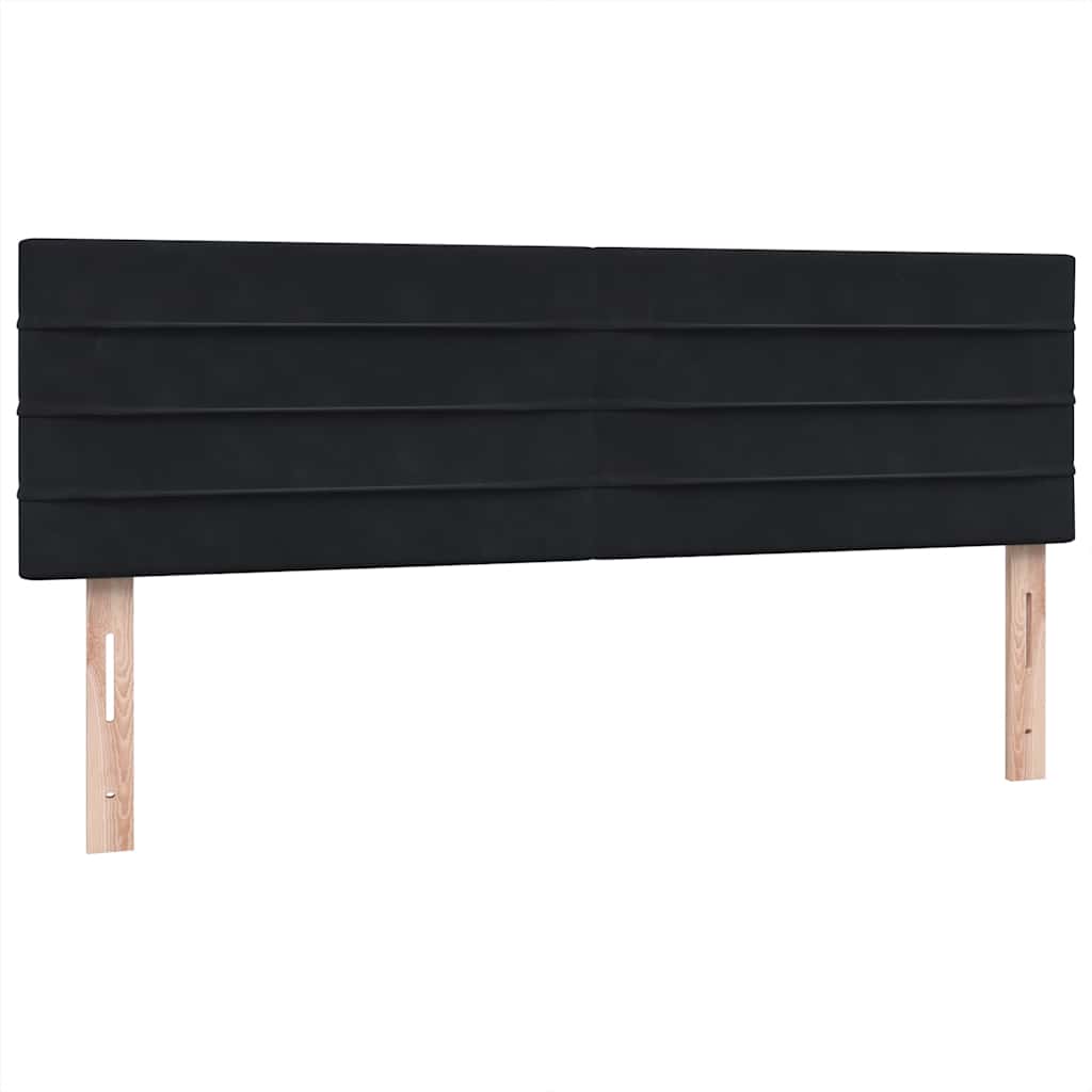 vidaXL Κρεβάτι Boxspring με Στρώμα & LED Μαύρο 160x210 εκ. Βελούδινο
